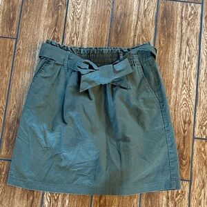 J. Crew Green Elastic Waist with Tie Front